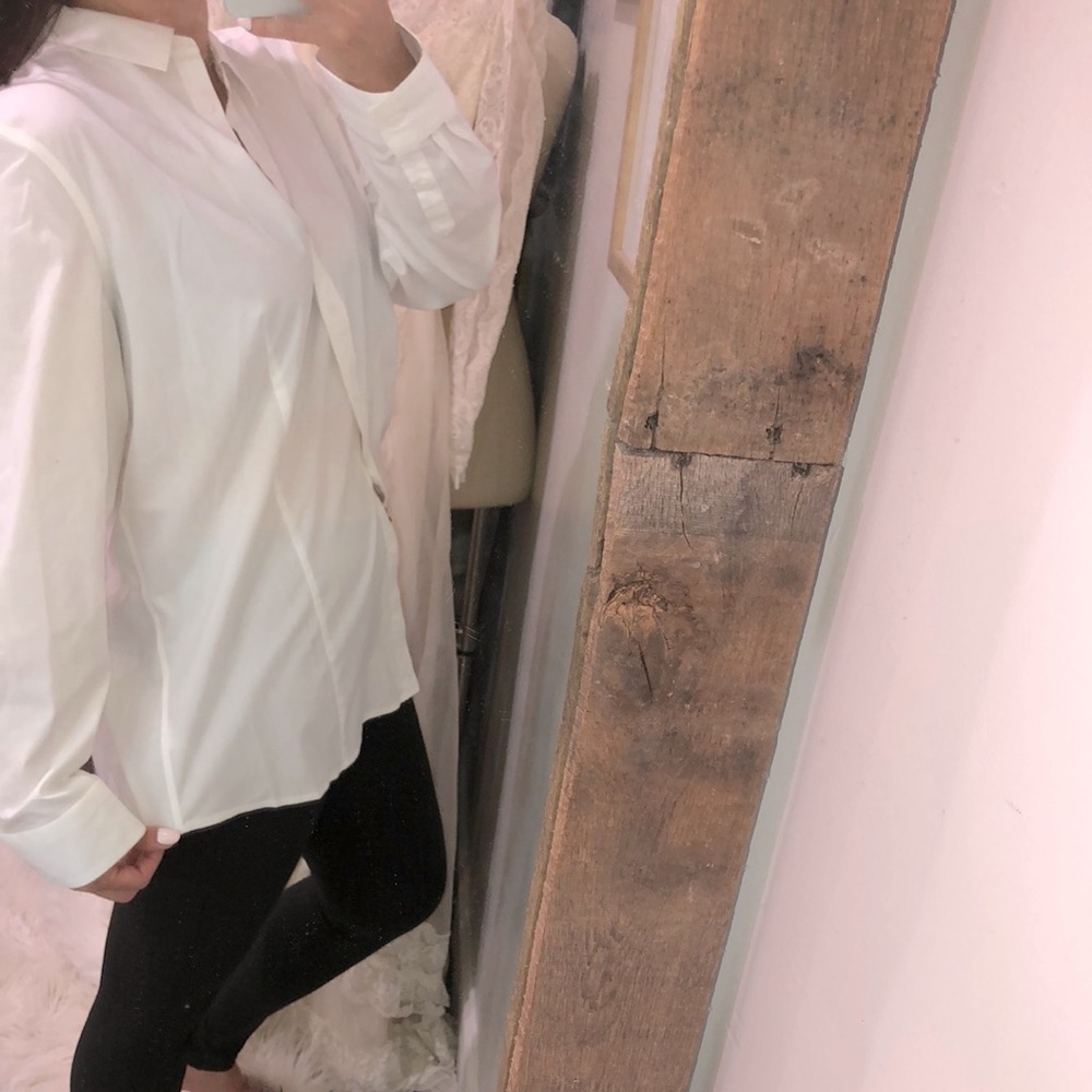 Talbots White Button Down Shirt Wrinkle Resistant… - image 1